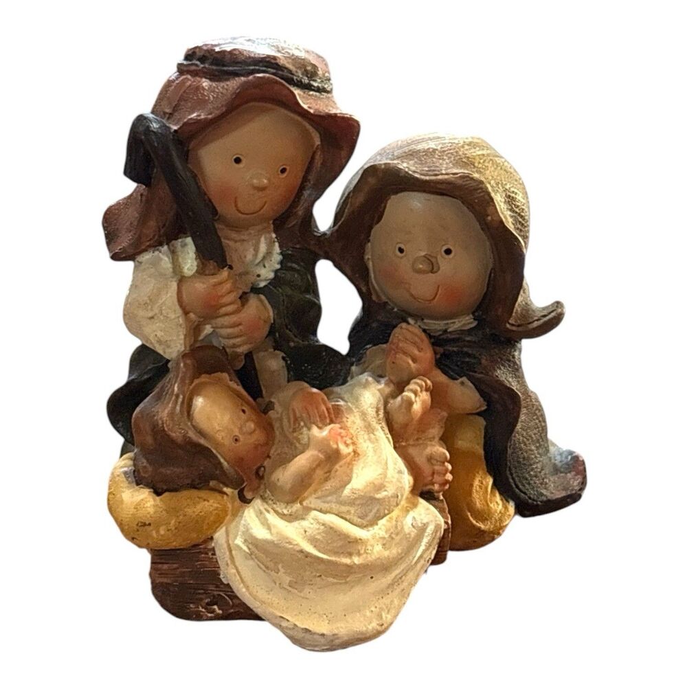 Dicksons Child Nativity Tri Resin Figure Christmas Decor Traditional Holiday